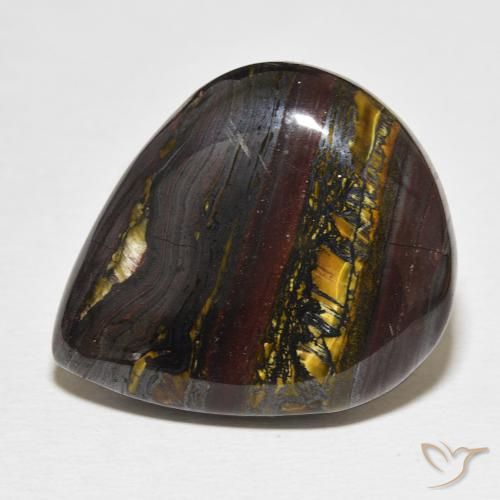 35.20ct Natural Multicolorido Matriz Olho de Tigre, Formato de pêra, Opaco