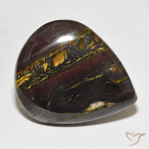 Matriz Olho de Tigre Multicolorido Natural 35.20ct, Formato de pêra, Opaco