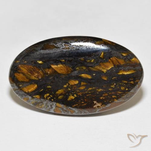 40.04ct Natural Multicolorido Matriz Olho de Tigre, oval, Opaco