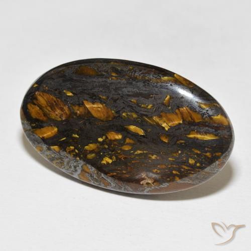 Matriz Olho de Tigre Multicolorido Natural 40.04ct, oval, Opaco
