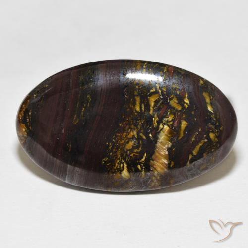 44.53ct Natural Multicolorido Matriz Olho de Tigre, oval, Opaco