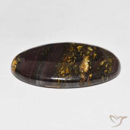 Matriz Olho de Tigre Multicolorido Natural 44.53ct, oval, Opaco