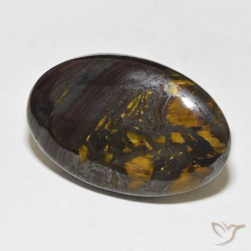 Matriz Olho de Tigre Multicolorido Natural 36.47ct, oval, Opaco