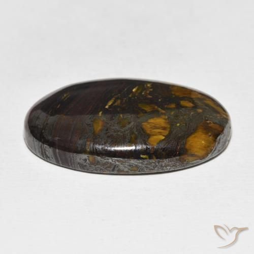 Matriz Olho de Tigre Multicolorido Natural 36.47ct, oval, Opaco