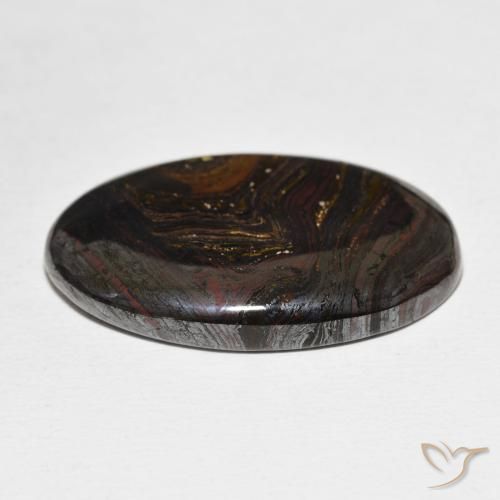 Matriz Olho de Tigre Multicolorido Natural 39.68ct, oval, Opaco