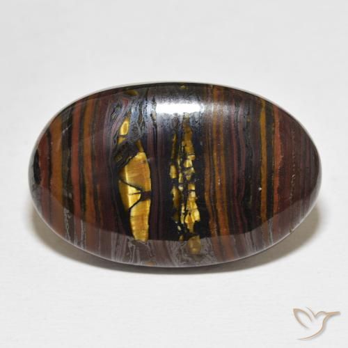 35.21ct Natural Multicolorido Matriz Olho de Tigre, oval, Opaco