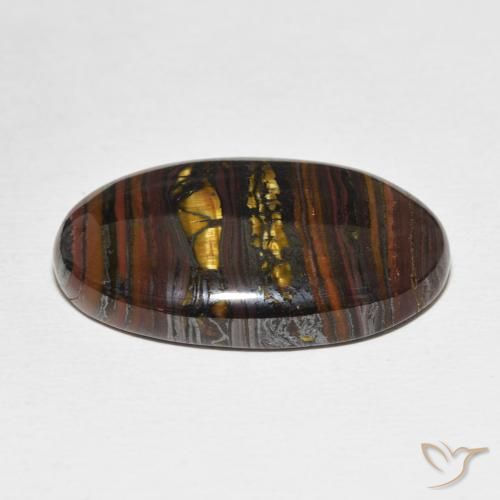 Matriz Olho de Tigre Multicolorido Natural 35.21ct, oval, Opaco