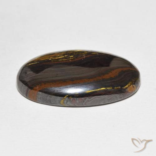 Matriz Olho de Tigre Multicolorido Natural 36.70ct, oval, Opaco