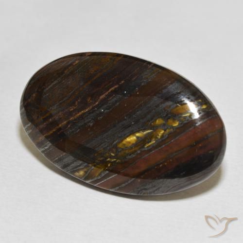 Matriz Olho de Tigre Multicolorido Natural 31.94ct, oval, Opaco