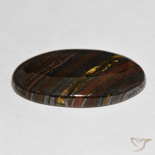 Matriz Olho de Tigre Multicolorido Natural 31.94ct, oval, Opaco