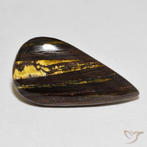 Matriz Olho de Tigre Multicolorido Natural 21.27ct, Formato de pêra, Opaco