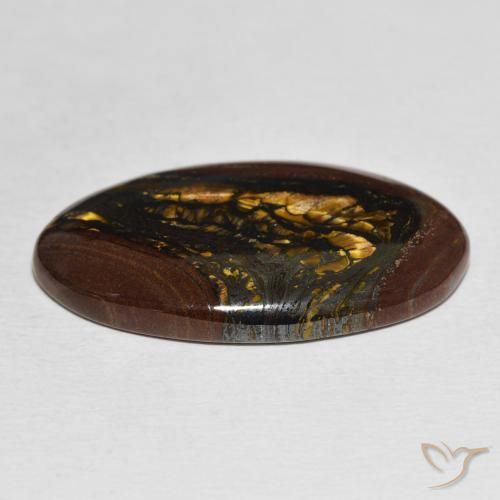 Matriz Olho de Tigre Multicolorido Natural 29.85ct, oval, Opaco