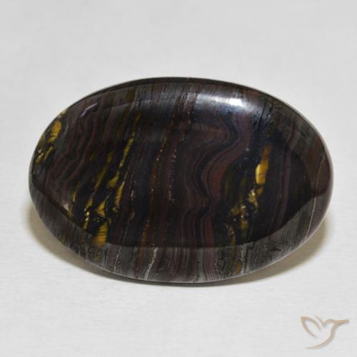 29.46ct Natural Multicolorido Matriz Olho de Tigre, oval, Opaco