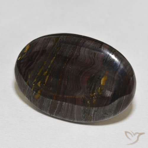 Matriz Olho de Tigre Multicolorido Natural 29.46ct, oval, Opaco