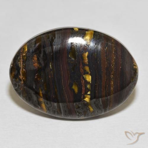 35.29ct Natural Multicolorido Matriz Olho de Tigre, oval, Opaco