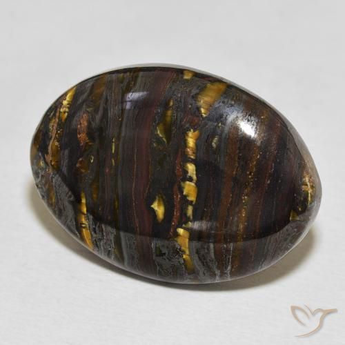 Matriz Olho de Tigre Multicolorido Natural 35.29ct, oval, Opaco