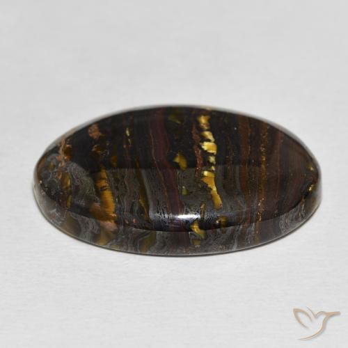 Matriz Olho de Tigre Multicolorido Natural 35.29ct, oval, Opaco