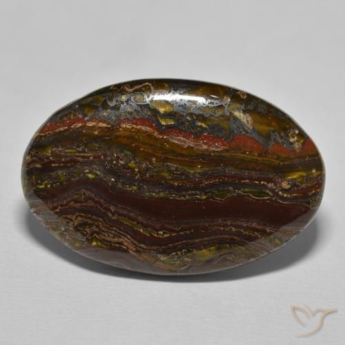 35.50ct Natural Medium Dark-Brown Matriz Olho de Tigre, oval, Opaco