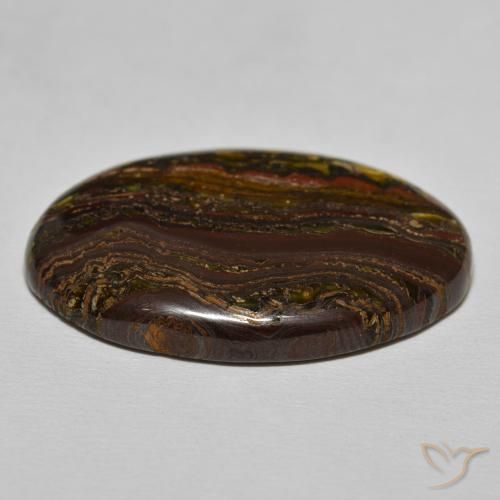 Matriz Olho de Tigre Medium Dark-Brown Natural 35.50ct, oval, Opaco