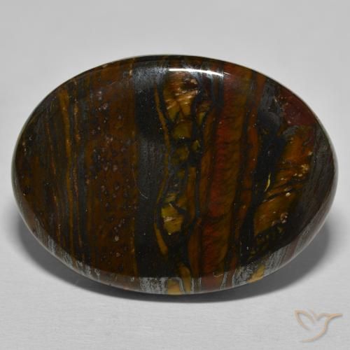 39.54ct Natural Multicolor Marrom Matriz Olho de Tigre, oval, Opaco