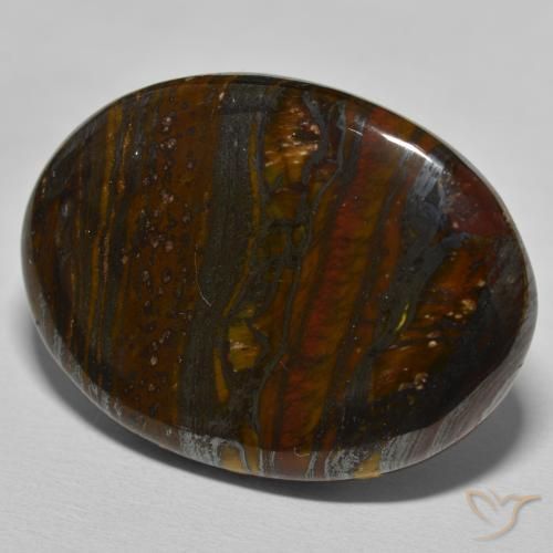 Matriz Olho de Tigre Multicolor Marrom Natural 39.54ct, oval, Opaco