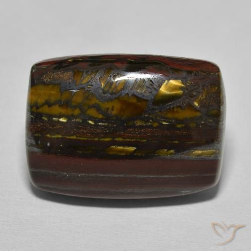 26.98ct Natural Hickory Brown Matriz Olho de Tigre, Almofada, Opaco