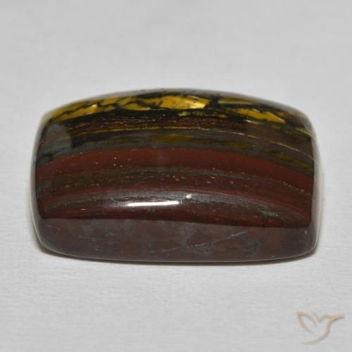 Matriz Olho de Tigre Hickory Brown Natural 26.98ct, Almofada, Opaco
