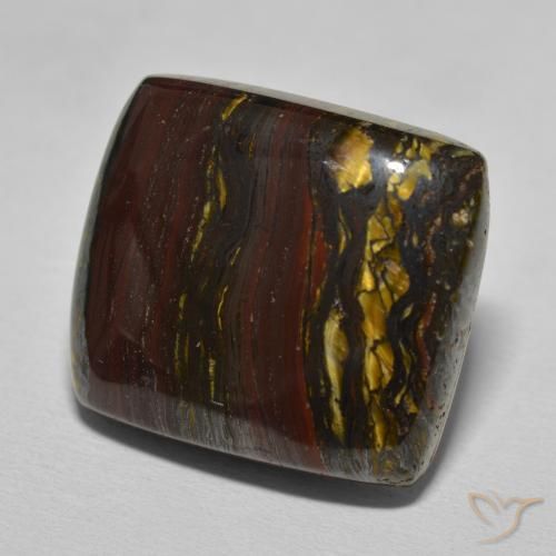 Matriz Olho de Tigre Marrom Quente Natural 27.07ct, Almofada, Opaco