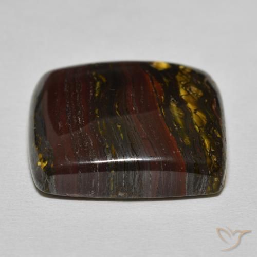 Matriz Olho de Tigre Marrom Quente Natural 27.07ct, Almofada, Opaco