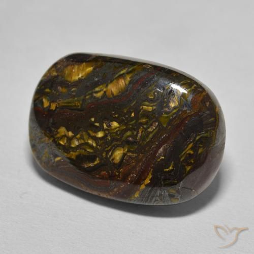 Matriz Olho de Tigre Marrom Quente Natural 20.80ct, Almofada, Opaco