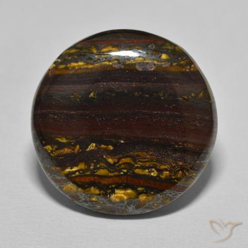 27.40ct Natural Hickory Brown Matriz Olho de Tigre, Redondo, Opaco