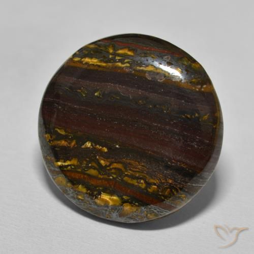 Matriz Olho de Tigre Hickory Brown Natural 27.40ct, Redondo, Opaco