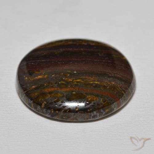 Matriz Olho de Tigre Hickory Brown Natural 27.40ct, Redondo, Opaco