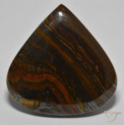 66.44ct Natural Hickory Brown Matriz Olho de Tigre, Formato de pêra, Opaco