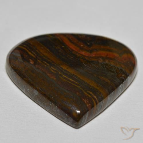 Matriz Olho de Tigre Hickory Brown Natural 66.44ct, Formato de pêra, Opaco