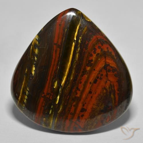68.05ct Natural Multicolor Marrom Matriz Olho de Tigre, Formato de pêra, Opaco