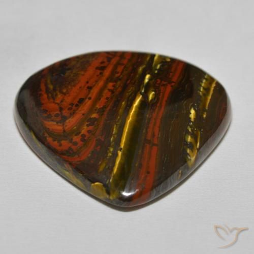 Matriz Olho de Tigre Multicolor Marrom Natural 68.05ct, Formato de pêra, Opaco