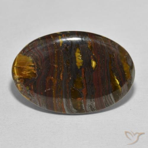 23.56ct Natural Multicolorido Matriz Olho de Tigre, oval, Opaco