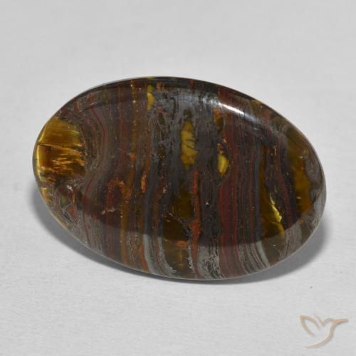 Matriz Olho de Tigre Multicolorido Natural 23.56ct, oval, Opaco