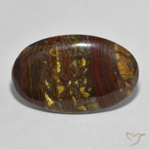 21.51ct Natural Multicolorido Matriz Olho de Tigre, oval, Opaco