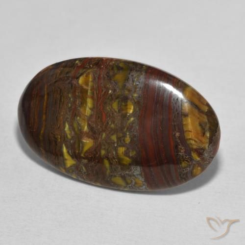 Matriz Olho de Tigre Multicolorido Natural 21.51ct, oval, Opaco
