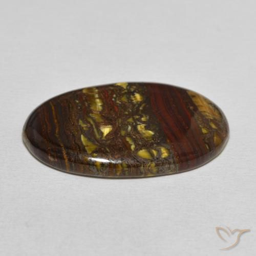 Matriz Olho de Tigre Multicolorido Natural 21.51ct, oval, Opaco