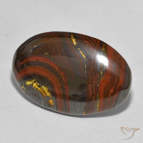 Matriz Olho de Tigre Multicolorido Natural 27.87ct, oval, Opaco