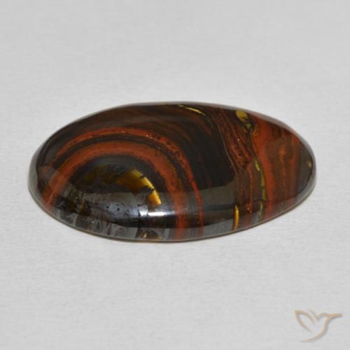Matriz Olho de Tigre Multicolorido Natural 27.87ct, oval, Opaco