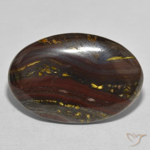 30.81ct Natural Multicolorido Matriz Olho de Tigre, oval, Opaco