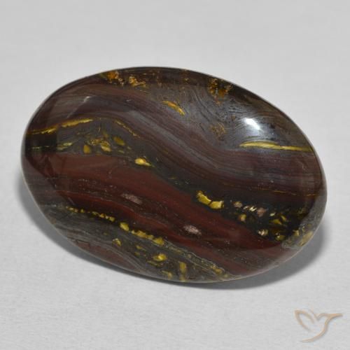 Matriz Olho de Tigre Multicolorido Natural 30.81ct, oval, Opaco