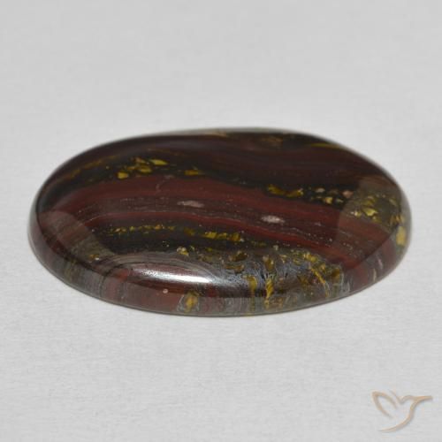 Matriz Olho de Tigre Multicolorido Natural 30.81ct, oval, Opaco