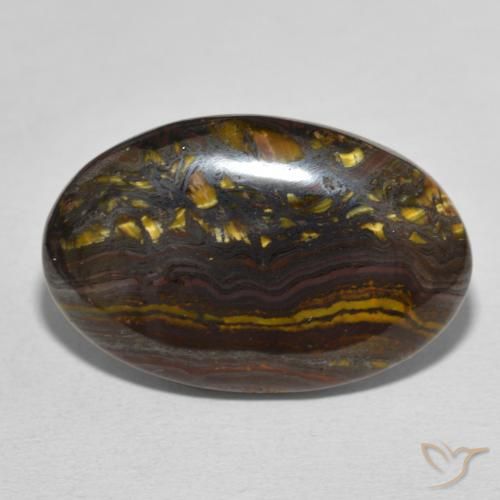 28.89ct Natural Multicolorido Matriz Olho de Tigre, oval, Opaco