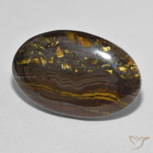 Matriz Olho de Tigre Multicolorido Natural 28.89ct, oval, Opaco
