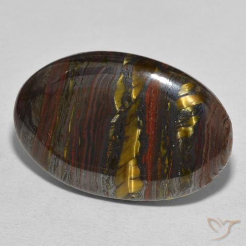 Matriz Olho de Tigre Multicolorido Natural 28.81ct, oval, Opaco